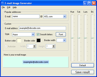 Click to view E-Mail Image Generator 2.0 screenshot